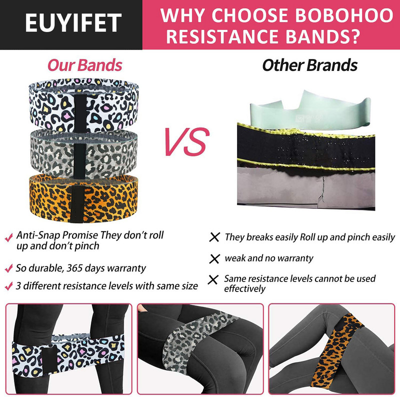 Gyakorlat-ellenálló szalagok a lábakhoz, fenékszövetből készült csúszásmentes guggolású csizmaszalagok csípő combizom feszítő fitnesz hurkok edzéséhez