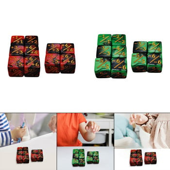 10Pcs Counter Dice Table Game Dices D6 Акрилни шестстранни комплект зарове за детски играчки Детски играчки Настолна игра Ролева игра Предучилищна възраст