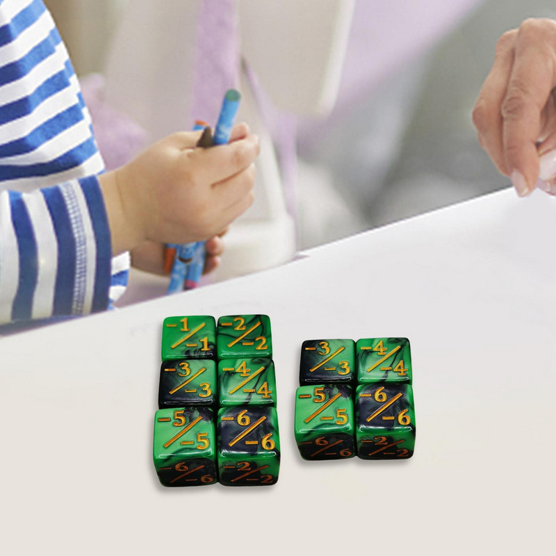 10 vnt. Stalo kauliukų žaidimo kauliukai D6 akriliniai šešių pusių kauliukų rinkinys vaikams žaislai Vaikų žaislai stalo žaidimai Vaidmenų žaidimas ikimokyklinis