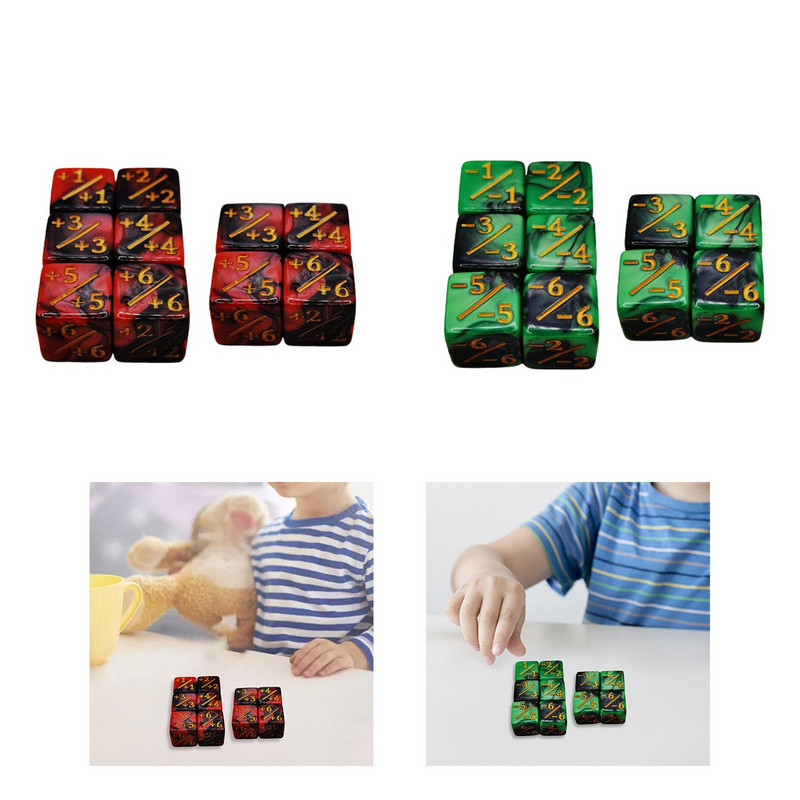 10 vnt. Stalo kauliukų žaidimo kauliukai D6 akriliniai šešių pusių kauliukų rinkinys vaikams žaislai Vaikų žaislai stalo žaidimai Vaidmenų žaidimas ikimokyklinis