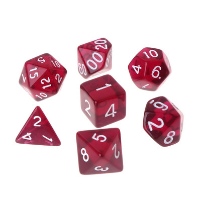 7 vnt. / rinkinys Daugiapusis daugiapusis D4-D20 Dungeons&Dragon D&D RPG polių žaidimas