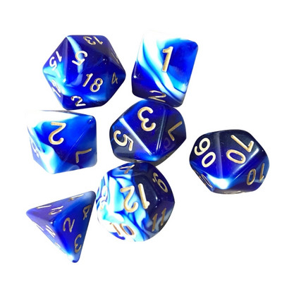 7 τεμ./συσκευασία Ακρυλικό D4 D6 D8 D10 D12 D20 Παιχνίδια στηρίγματα Εκπαιδευτικά παιχνίδια Ψηφιακά ζάρια