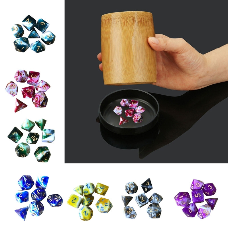 7 τεμ./συσκευασία Ακρυλικό D4 D6 D8 D10 D12 D20 Παιχνίδια στηρίγματα Εκπαιδευτικά παιχνίδια Ψηφιακά ζάρια