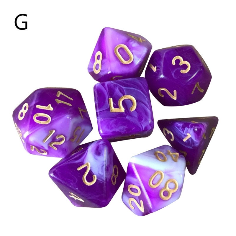 7 τεμ./συσκευασία Ακρυλικό D4 D6 D8 D10 D12 D20 Παιχνίδια στηρίγματα Εκπαιδευτικά παιχνίδια Ψηφιακά ζάρια