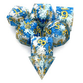 7 tk Sinine/valge lumehelves Polyhedral vaigust täringukomplekt Täringud Lauamängud Aksessuaar D6 D8 D10 D12 D20 D&d DND jaoks