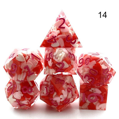 7 tk Sinine/valge lumehelves Polyhedral vaigust täringukomplekt Täringud Lauamängud Aksessuaar D6 D8 D10 D12 D20 D&d DND jaoks