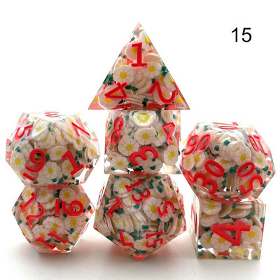 7 tk Sinine/valge lumehelves Polyhedral vaigust täringukomplekt Täringud Lauamängud Aksessuaar D6 D8 D10 D12 D20 D&d DND jaoks