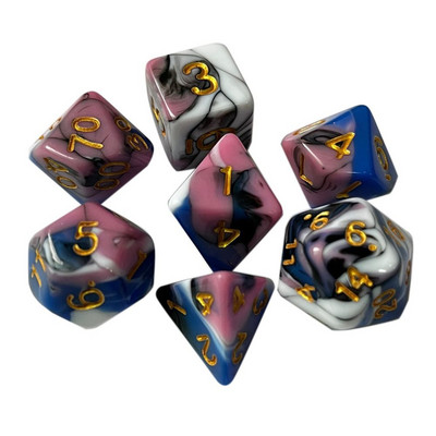 7 tk Sinine/valge lumehelves Polyhedral vaigust täringukomplekt Täringud Lauamängud Aksessuaar D6 D8 D10 D12 D20 D&d DND jaoks