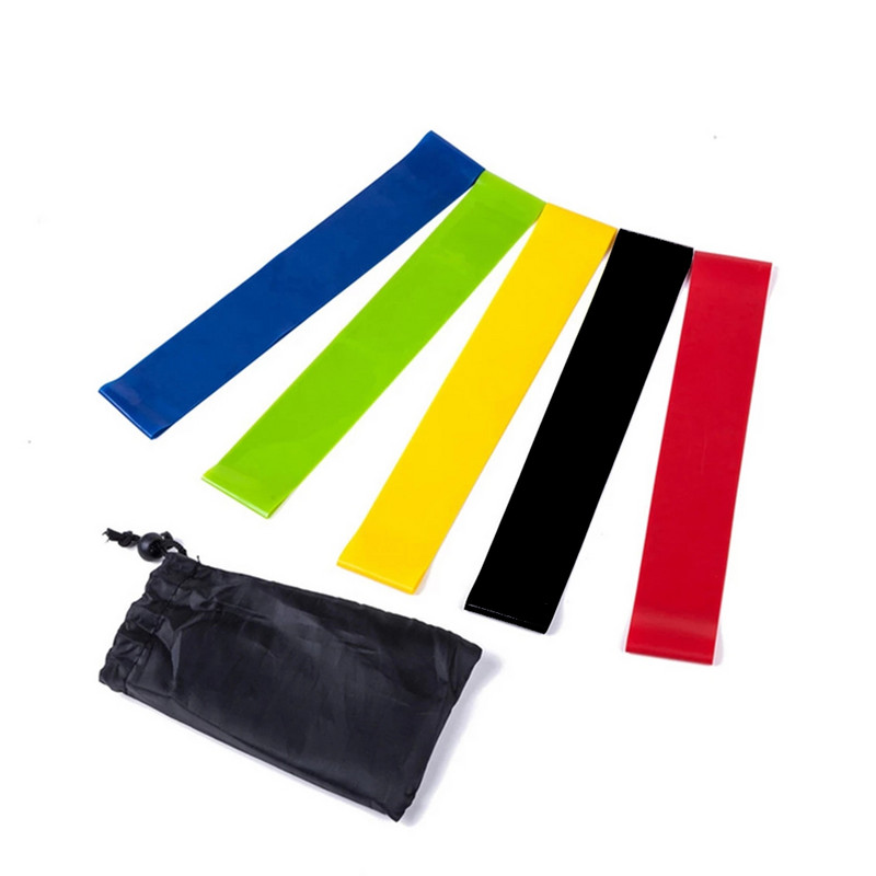 Jogos „Crossfit“ atsparumo juostos 5 lygių guminės treniruočių traukimo virvės, skirtos sportiniam „Pilates“ išplėtimo dantenų treniruoklių salės treniruočių įrangai