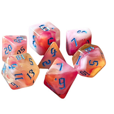 7 vnt. / rinkinys Naujas karštas išpardavimas akrilo 4 spalvų skaitmeninių kauliukų rinkinys, skirtas DND stalo žaidimams