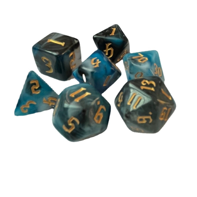 7 vnt. / rinkinys Naujas karštas išpardavimas akrilo 4 spalvų skaitmeninių kauliukų rinkinys, skirtas DND stalo žaidimams