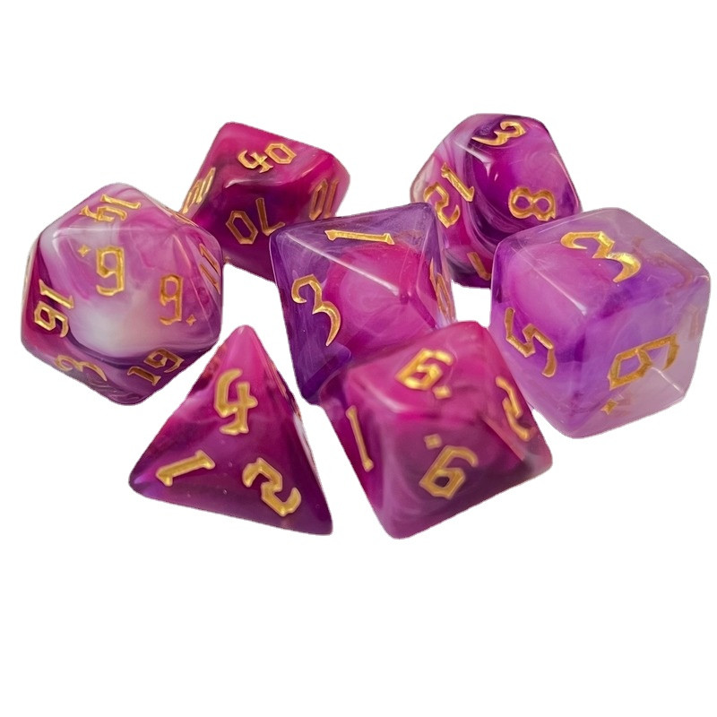 7 vnt. / rinkinys Naujas karštas išpardavimas akrilo 4 spalvų skaitmeninių kauliukų rinkinys, skirtas DND stalo žaidimams