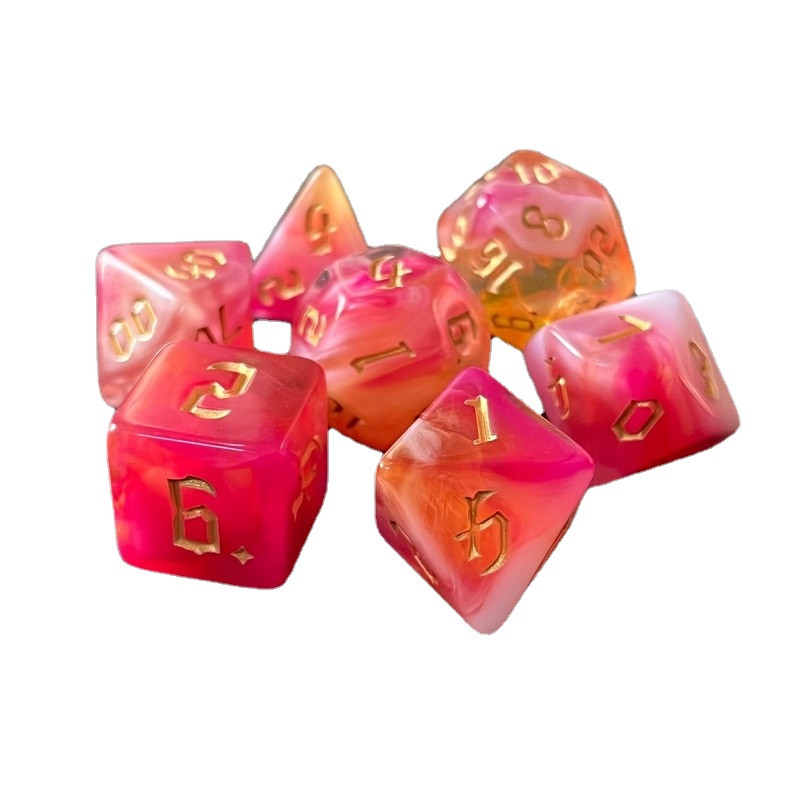 7 vnt. / rinkinys Naujas karštas išpardavimas akrilo 4 spalvų skaitmeninių kauliukų rinkinys, skirtas DND stalo žaidimams