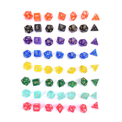 Star Shine Glitter Sparkles Daugiakampių kauliukų rinkinys D4 D6 D8 D10 D% D12 D20 DND žaidimui