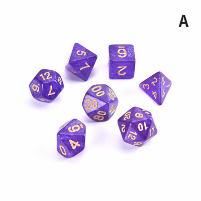 Star Shine Glitter Sparkles Daugiakampių kauliukų rinkinys D4 D6 D8 D10 D% D12 D20 DND žaidimui