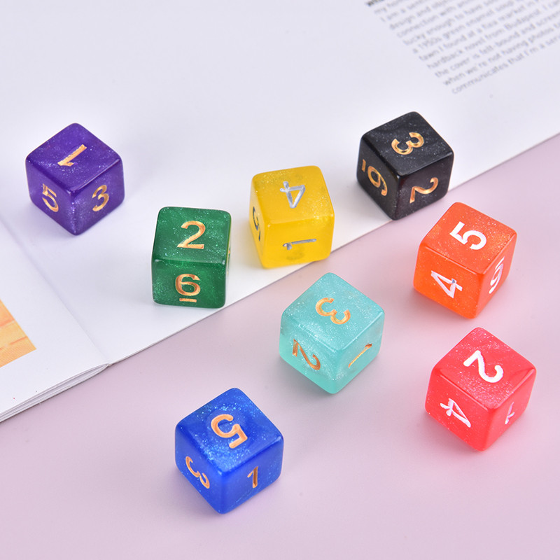 Star Shine Glitter Sparkles Daugiakampių kauliukų rinkinys D4 D6 D8 D10 D% D12 D20 DND žaidimui