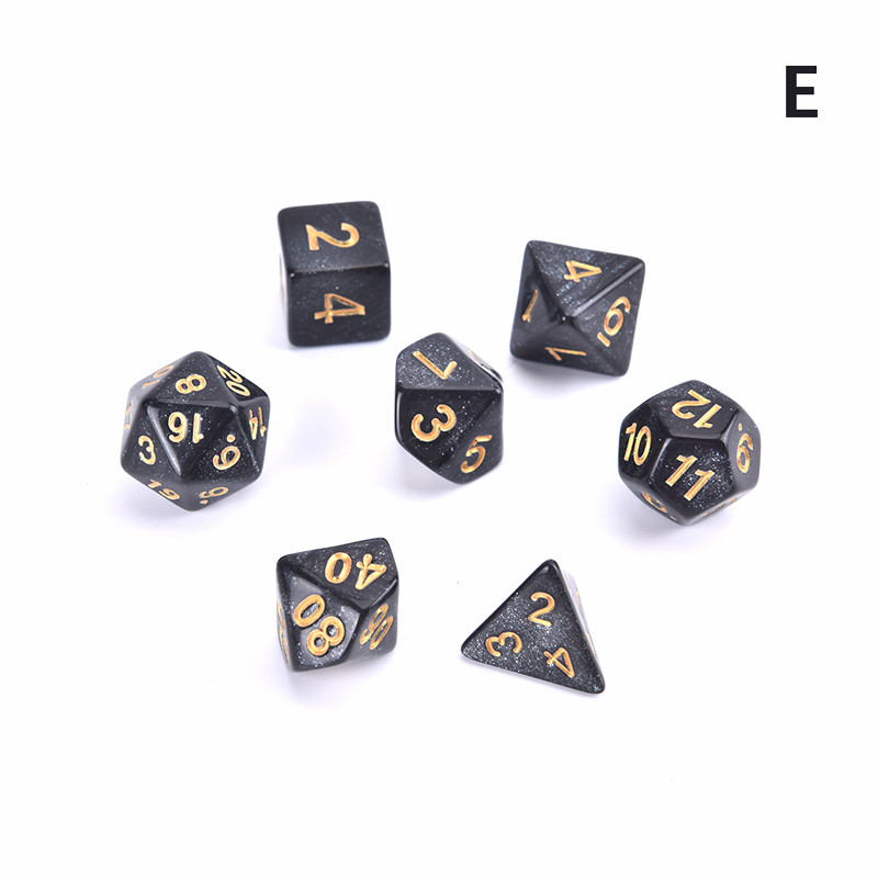 Star Shine Glitter Sparkles Daugiakampių kauliukų rinkinys D4 D6 D8 D10 D% D12 D20 DND žaidimui