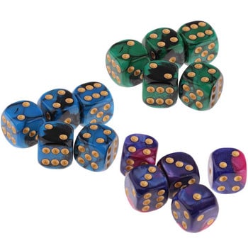 5 τεμ Ημιδιαφανής ρητίνη 6 όψεων 16 mm Polyhedral Dice Νέο παιχνίδι με ζάρια για επιτραπέζια παιχνίδια Παιδικά οικογενειακά παιχνίδια δώρων