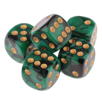 5 τεμ Ημιδιαφανής ρητίνη 6 όψεων 16 mm Polyhedral Dice Νέο παιχνίδι με ζάρια για επιτραπέζια παιχνίδια Παιδικά οικογενειακά παιχνίδια δώρων