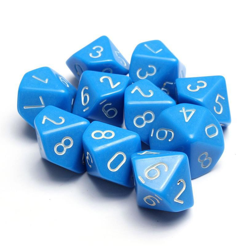 10 vnt / rinkinys 10 veido kauliukų 0-9 skaitmeninių kauliukų bėgimo grupė stalo žaidimai raštingumas, spalvoti vaikų mokymo reikmenys, skirti Dnd