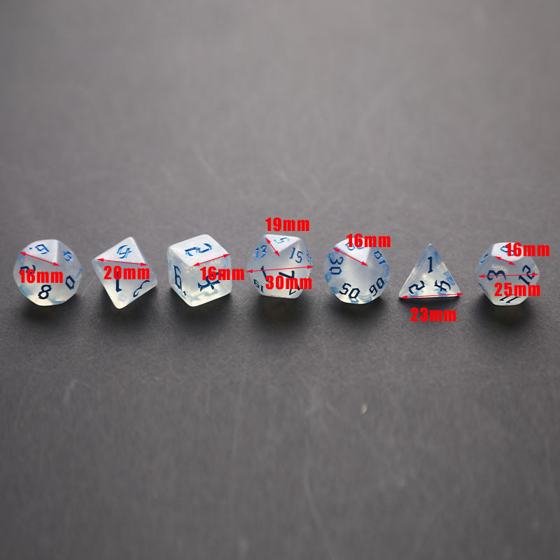 7 tk sillerdav sädelev mitmetahuline täringukomplekt D4 D6 D8 D10 D% D12 D20 lauamängu jaoks uue stiiliga figuurid 6 värvi