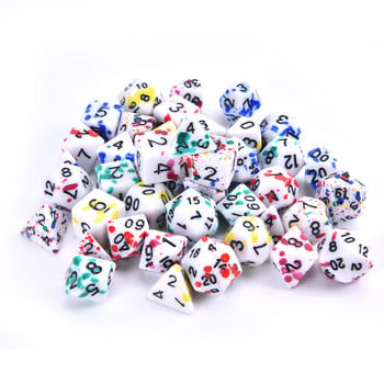 7Pcs Colors Polyhedral 7-Piece RPG Dice Set D4 D6 D8 D10 D% D12 D20 за настолни ролеви игри DND Blood Dices