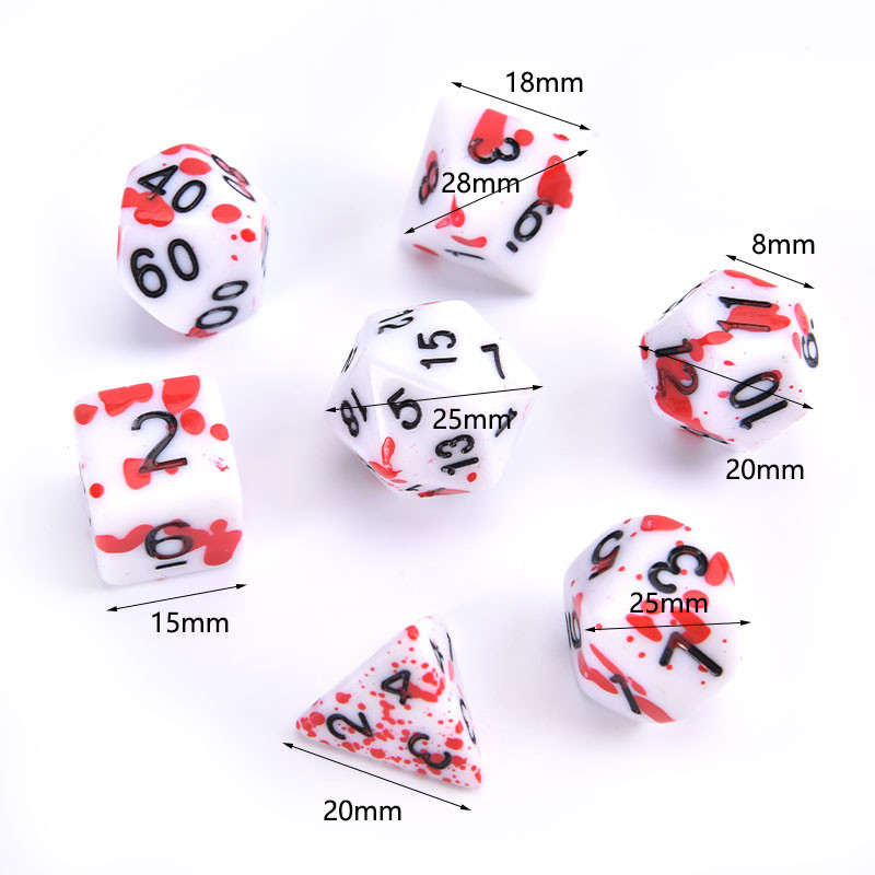 7 tk, värvid, mitmetahuline 7-osaline RPG täringukomplekt D4 D6 D8 D10 D% D12 D20 lauarollimängude jaoks DND veretäringud