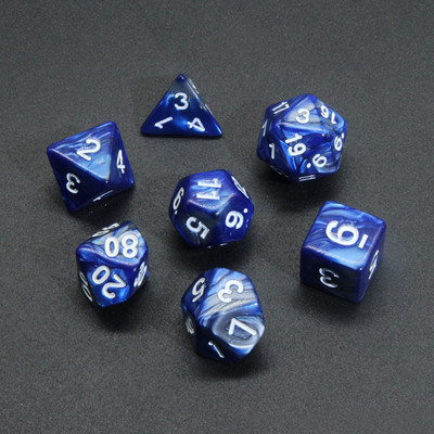 Nepermatomų spalvų daugiakampis 7 dalių RPG kauliukų rinkinys D4 D6 D8 D10 D% D12 D20, skirtas vaidmenų žaidimams ant stalo DND