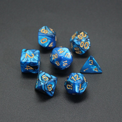 Nepermatomų spalvų daugiakampis 7 dalių RPG kauliukų rinkinys D4 D6 D8 D10 D% D12 D20, skirtas vaidmenų žaidimams ant stalo DND