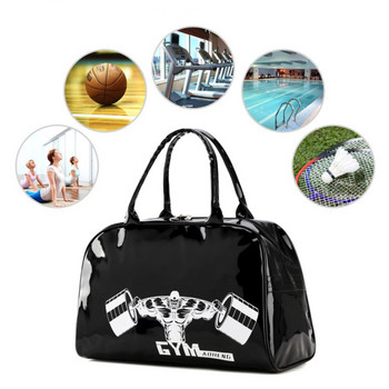 Спортна чанта Duffle Gym Bag Водоустойчива PU кожена уикенд чанта за пътуване през нощта за мъже, жени, чанта за фитнес, пазаруване, свободно време