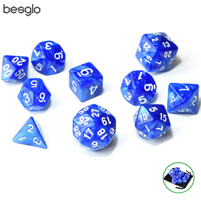 10 tk/komplekt DnD täringukomplekt vangikongide ja draakoni DND rollimängu jaoks koos nöörikotiga