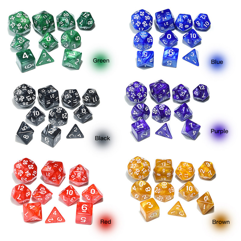 10 tk/komplekt DnD täringukomplekt vangikongide ja draakoni DND rollimängu jaoks koos nöörikotiga