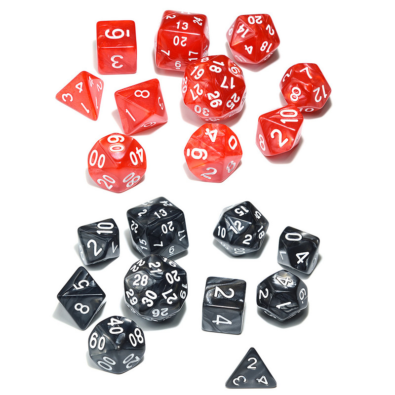 10 tk/komplekt DnD täringukomplekt vangikongide ja draakoni DND rollimängu jaoks koos nöörikotiga