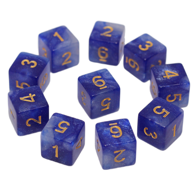 10 buc/set Cer înstelat zaruri digitale cu 6 fețe Ajutoare didactice pentru matematică Sită de culoare Sită în unghi drept Accesorii pentru jocuri de masă 16mm