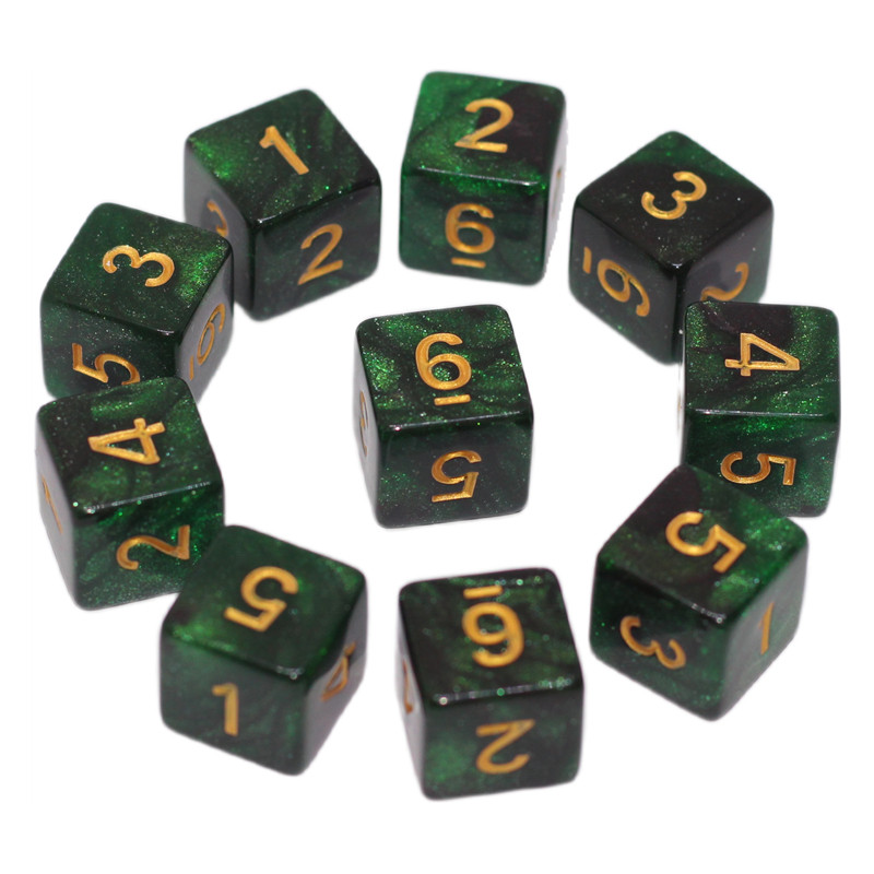 10 buc/set Cer înstelat zaruri digitale cu 6 fețe Ajutoare didactice pentru matematică Sită de culoare Sită în unghi drept Accesorii pentru jocuri de masă 16mm