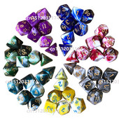 7 vnt. / rinkinys Daugiakampių kauliukų rinkinys Akrilo kauliukų rinkinys Dviejų spalvų DnD RPG žaidimai Skaitmeniniai kauliukai D4 D6 D8 D10 D% D12 D20 Kalėdinės dovanos