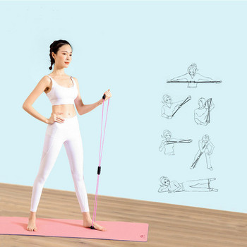TPE 8 Word Fitness Yoga Gum Resistance Гумени ленти Фитнес еластична лента Фитнес оборудване Разширител Тренировка Фитнес зала Упражнение Влак