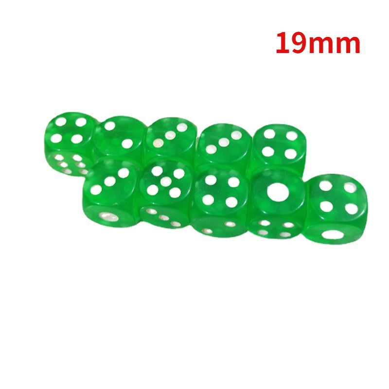 10 buc/set produse noi de comerț exterior acrilic zaruri verzi rotunjite sită mai mare din plexiglas 19 mm