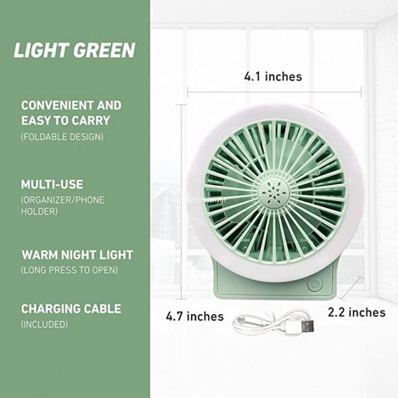 USB stalinis ventiliatorius su baterijos stalo oro cirkuliaciniu ventiliatoriumi su LED lempute