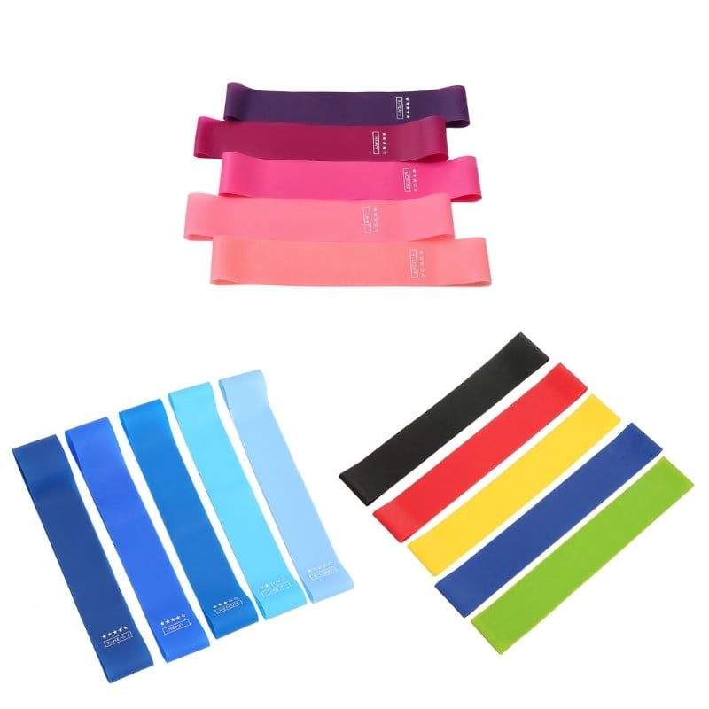 5Pcs Унисекс Booty Hip Circle Loop Resistances Лента Колан Тренировка Упражнение Крака Бедро Глуте Дупе Клек Спортно оборудване за фитнес