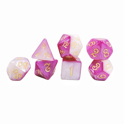 7 tk. Mitmetahuliste täringutega täringukomplekt, peotarbed, matemaatika loendamise õppevahendid