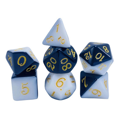 7 tk. Mitmetahuliste täringutega täringukomplekt, peotarbed, matemaatika loendamise õppevahendid