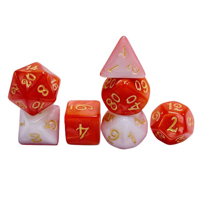 7 tk. Mitmetahuliste täringutega täringukomplekt, peotarbed, matemaatika loendamise õppevahendid