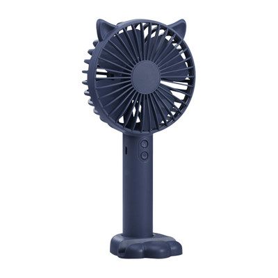 Ventilator de mână mic de birou Ventilator portabil fără fir cu 3 viteze Ventilator de buzunar cu bază pentru ureche de pisică Lumină de noapte 1200 mAh pentru dormitor, birou, acasă