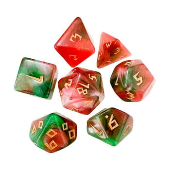 7x Polyhedral Dice Χειροποίητα για οικογενειακές συγκεντρώσεις Επιτραπέζια παιχνίδια για πάρτι