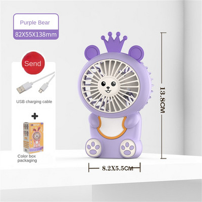 Mini USB ventiliatorius Naktinis šviesiai rožinis asmeniniai daiktai maži ir patogūs blizgantys žalios spalvos studentų reikmenys maži elektriniai ventiliatoriai, violetiniai
