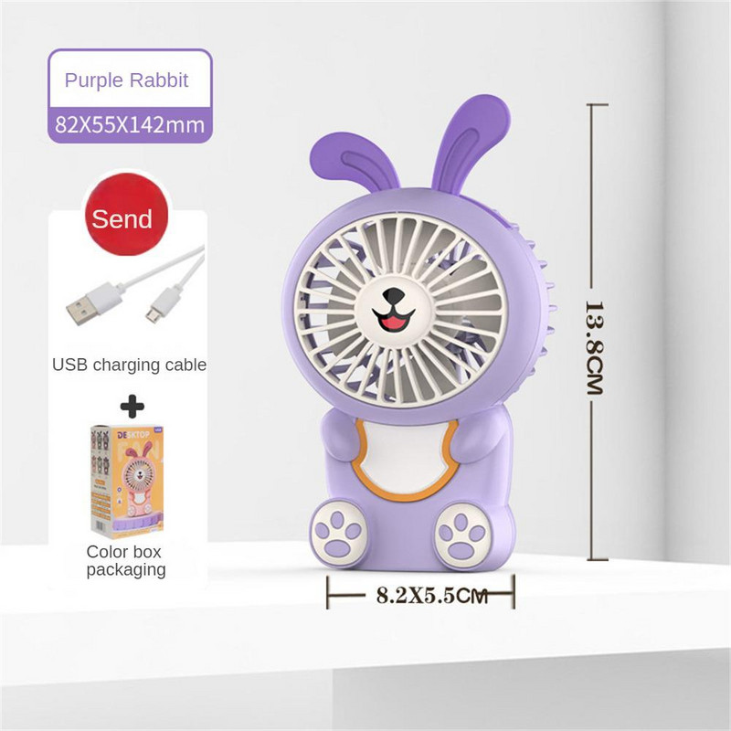 Mini USB ventiliatorius Naktinis šviesiai rožinis asmeniniai daiktai maži ir patogūs blizgantys žalios spalvos studentų reikmenys maži elektriniai ventiliatoriai, violetiniai