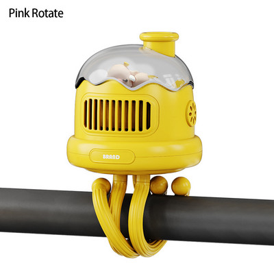 Crtani prijenosni ventilator za dječja kolica USB punjenje Ventilator bez lopatica Zračno hlađenje Električni ventilator Kućno višenamjensko ručno stolno noćno svjetlo