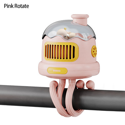 Crtani prijenosni ventilator za dječja kolica USB punjenje Ventilator bez lopatica Zračno hlađenje Električni ventilator Kućno višenamjensko ručno stolno noćno svjetlo