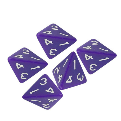 5 vnt. Daugiapusiai kauliukai D4 kauliukai Keturių pusių daugiakampių kauliukų rinkinys Matematikos skaičiavimo mokomasis žaislas, skirtas stalo žaidimams vaidmenimis